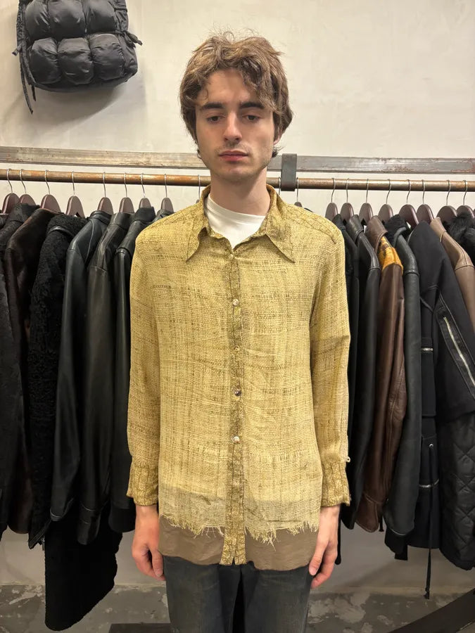 2000s Cavalli Beige Light Contemporary Summer Shirt dqMiNPl 1