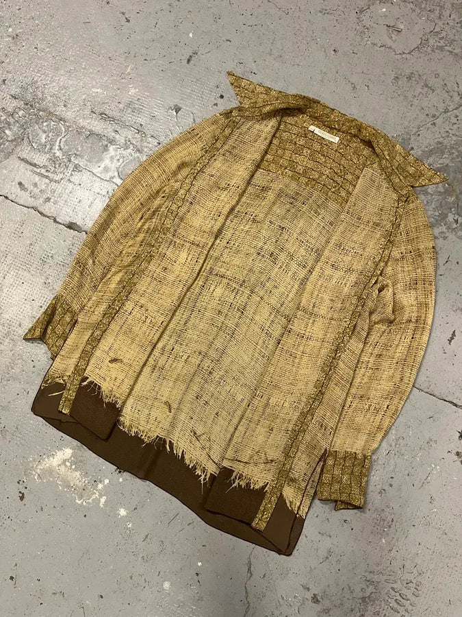 2000s Cavalli Beige Light Contemporary Summer Shirt dqMiNPl 4