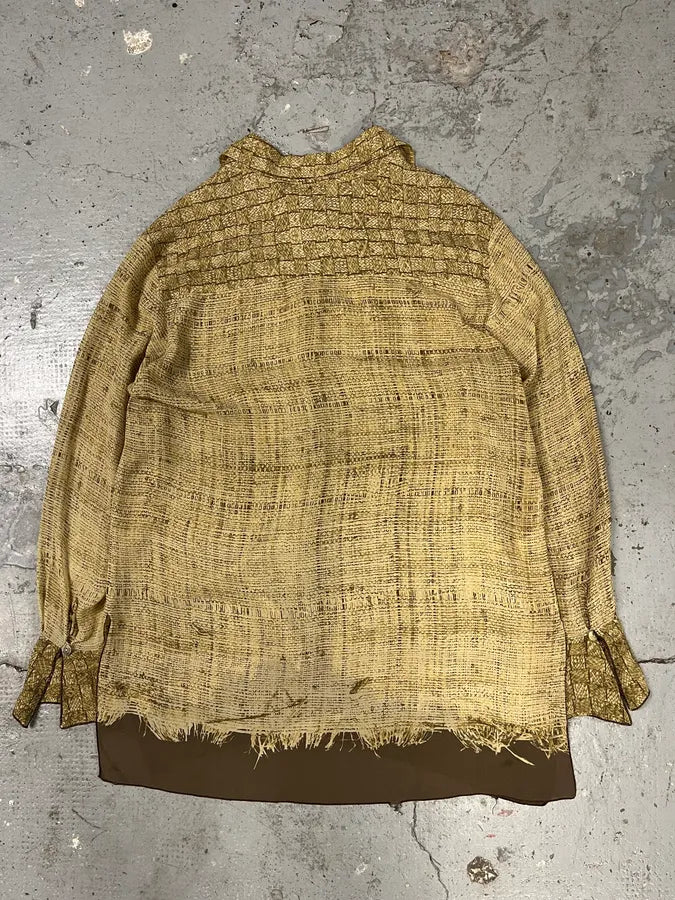 2000s Cavalli Beige Light Contemporary Summer Shirt dqMiNPl 5