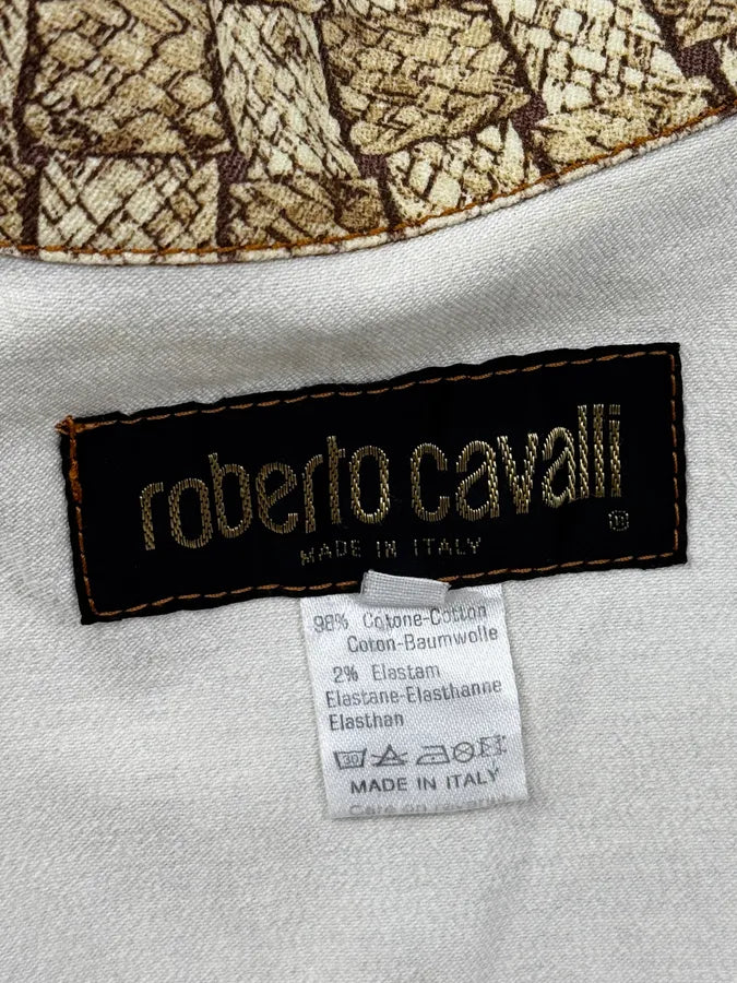 2000s Roberto Cavalli Beige Trompe l’Oeil Canvas Belted Vest GPLyiER 9