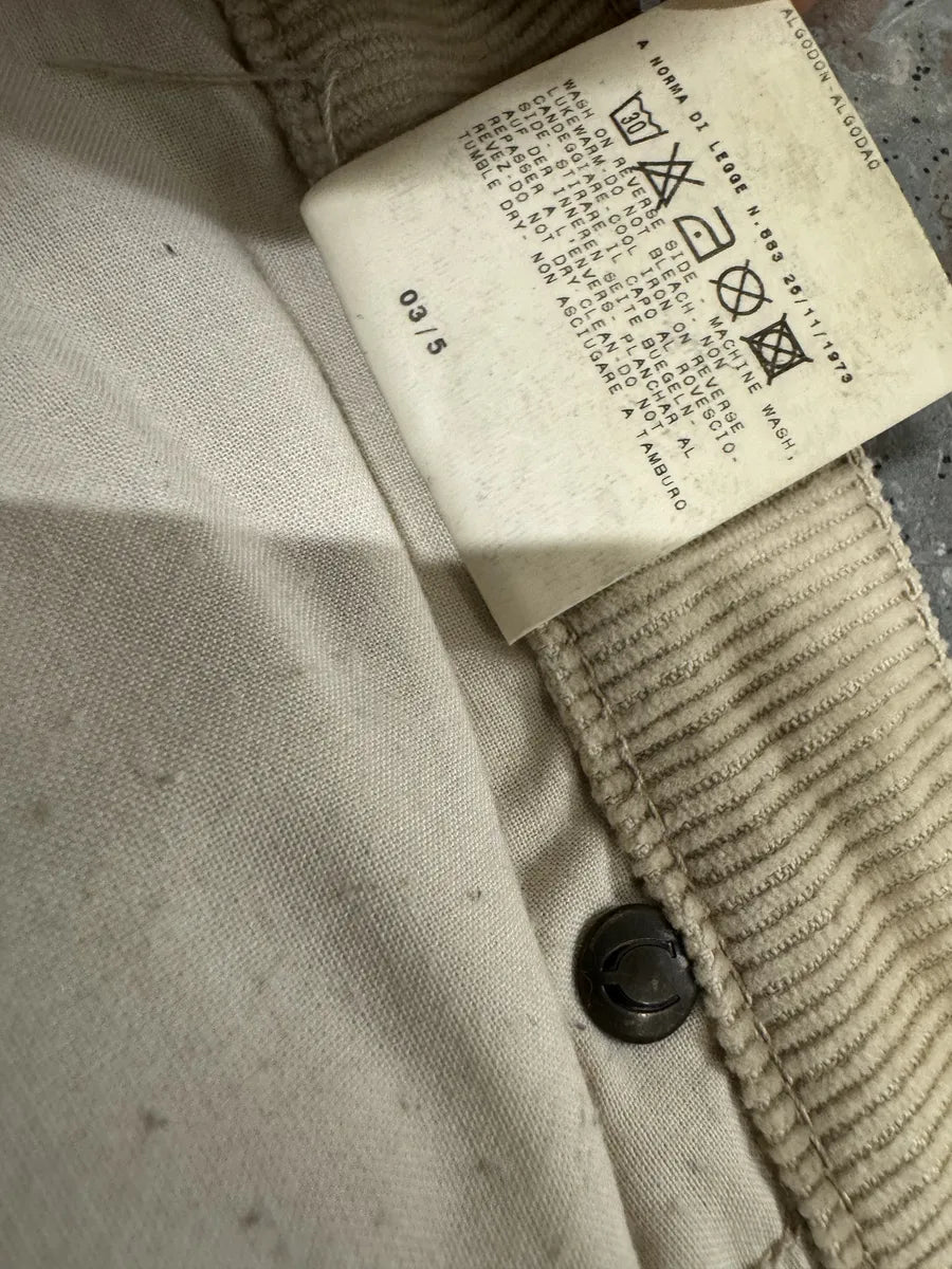 2000s Cavalli Beige Waxed Velvet Pants (S) 9