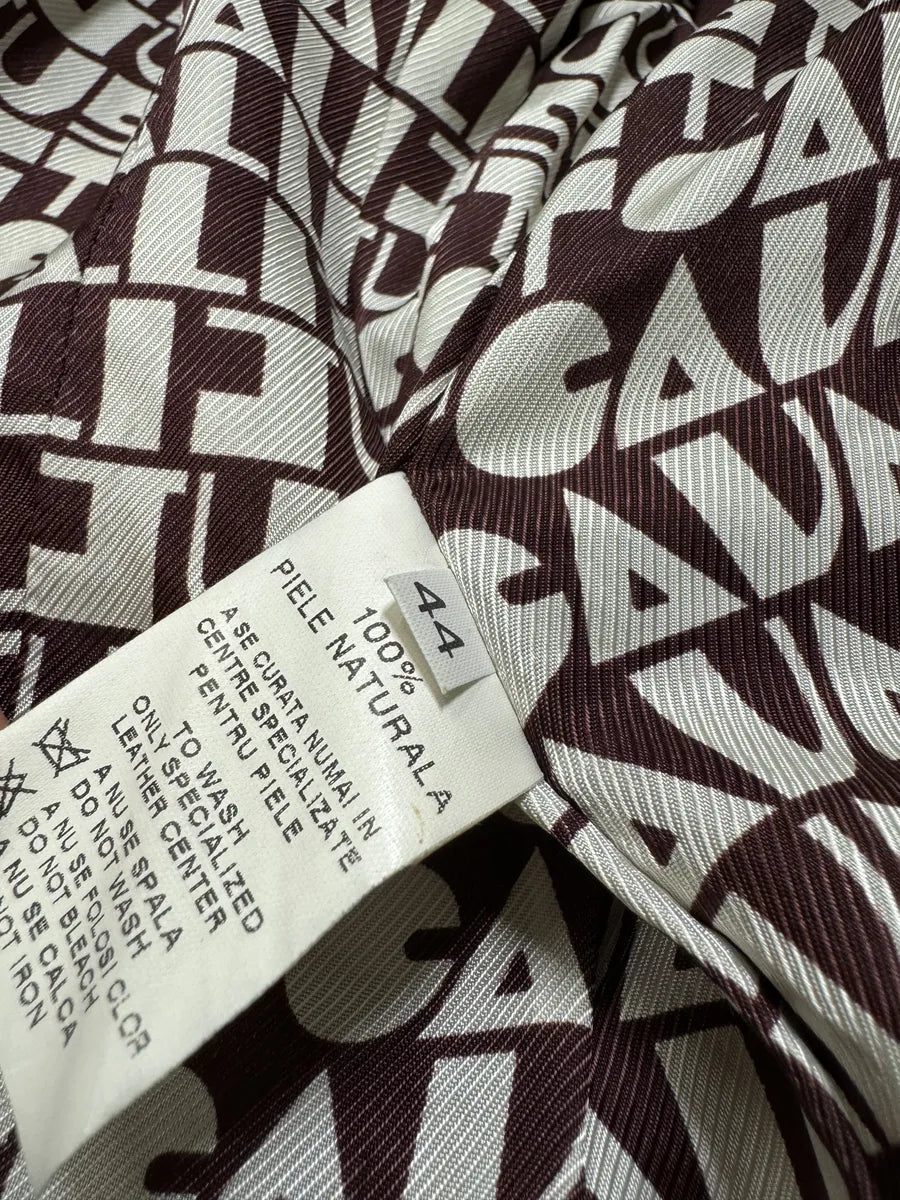 2000s Cavalli Biker Suede Camel Brown Leather Embroidered Jacket (XS) 9