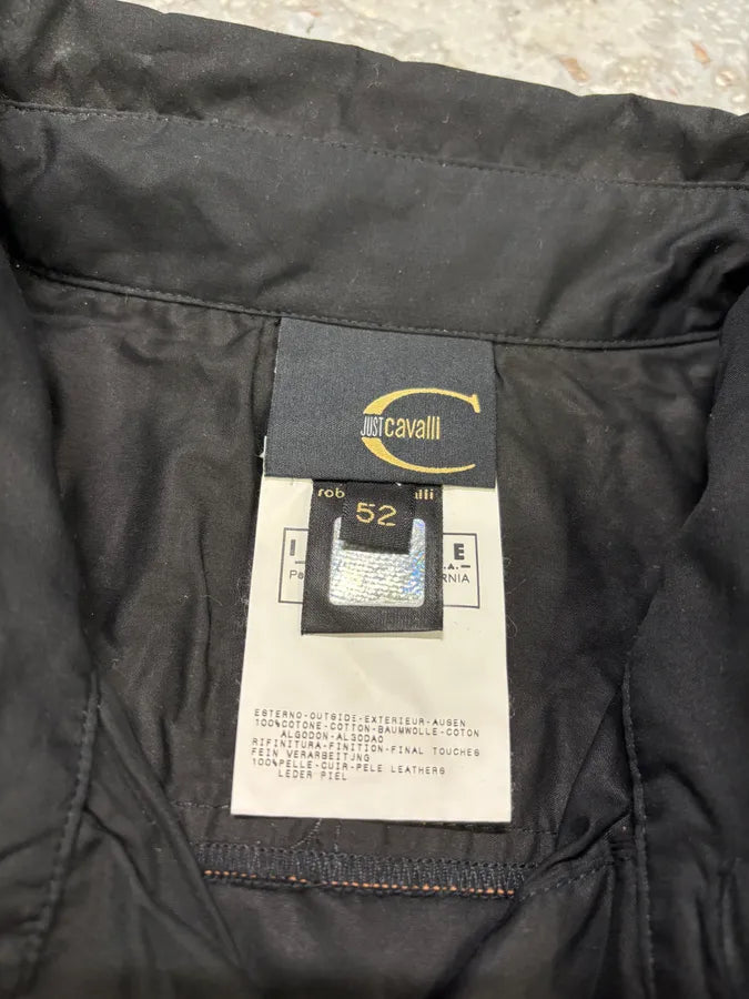 2000s Cavalli Black & Brown Crocodile Effect Embossed Leather Shirt Yxyywyz 7