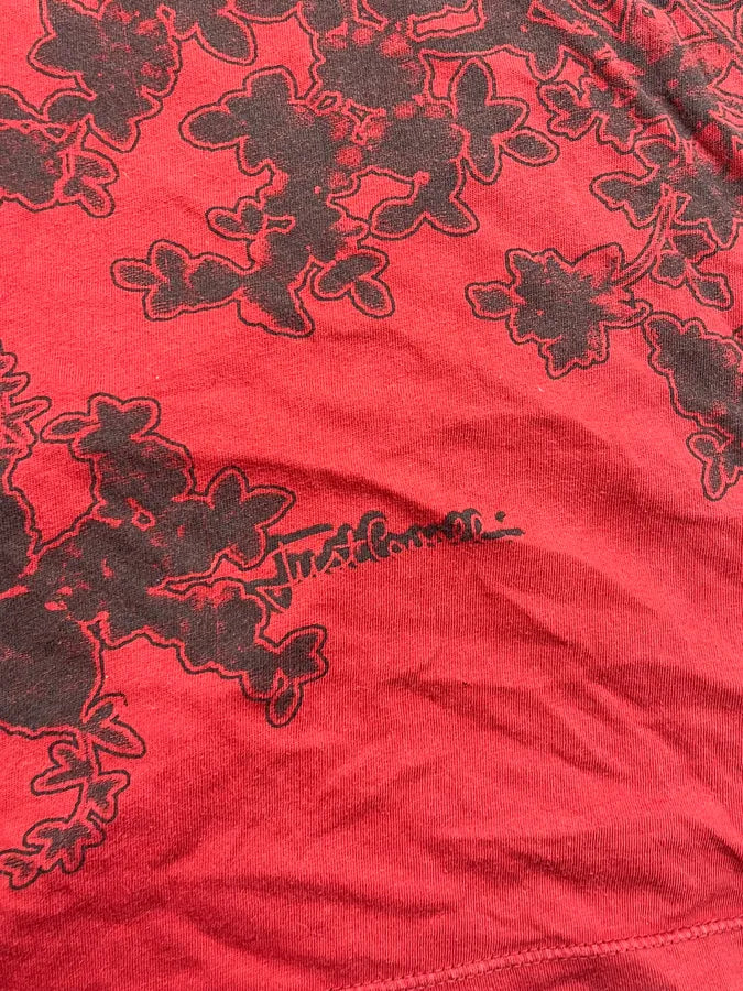 2000s Cavalli Black & Red V-Neck Floral T-Shirt mxARCTo 6