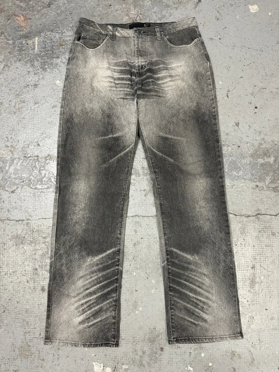 2000s Cavalli Black & White Eroded Pants PkXZUTY 8