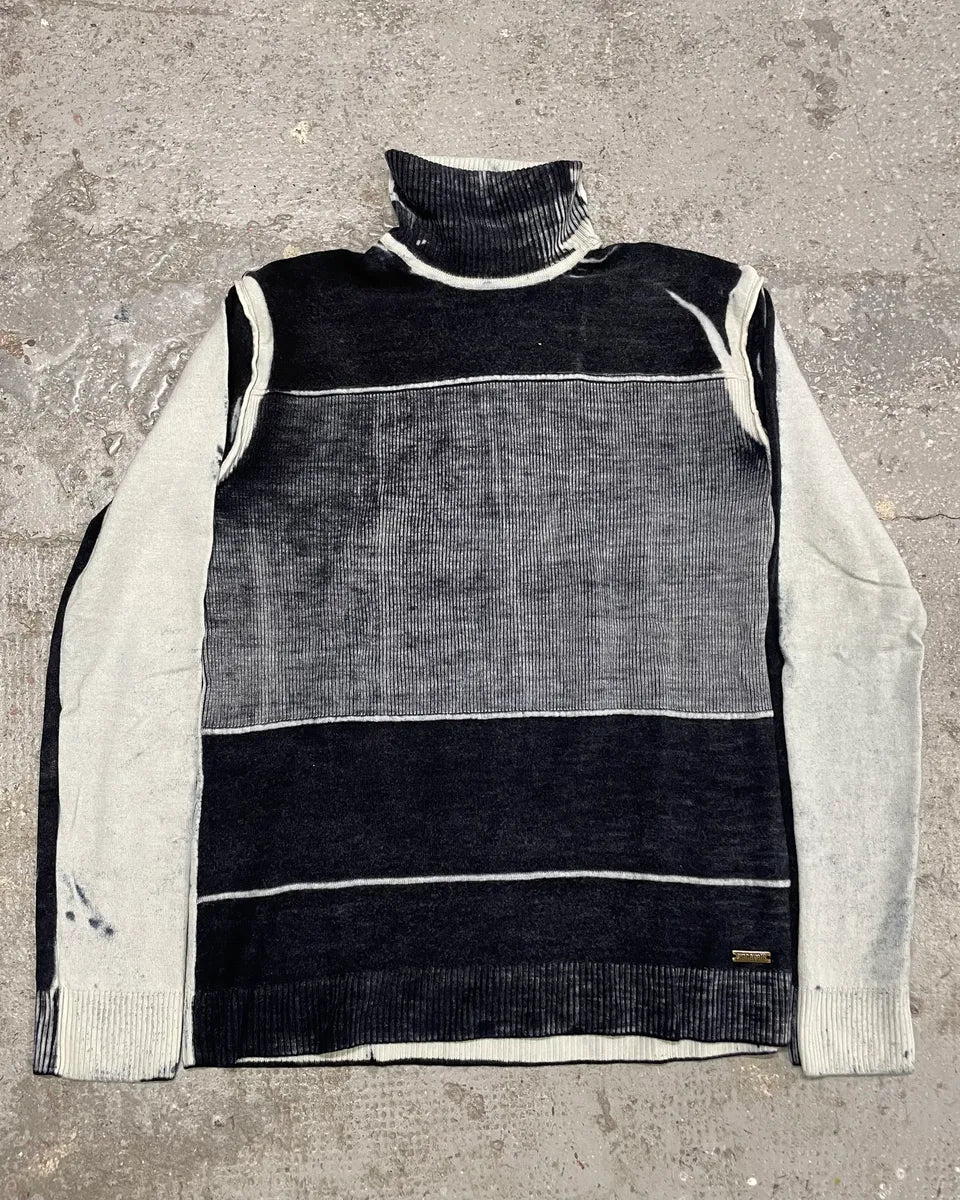 2000s Cavalli Black & White Irregular Effect Turtleneck (S) XvjMNit 0