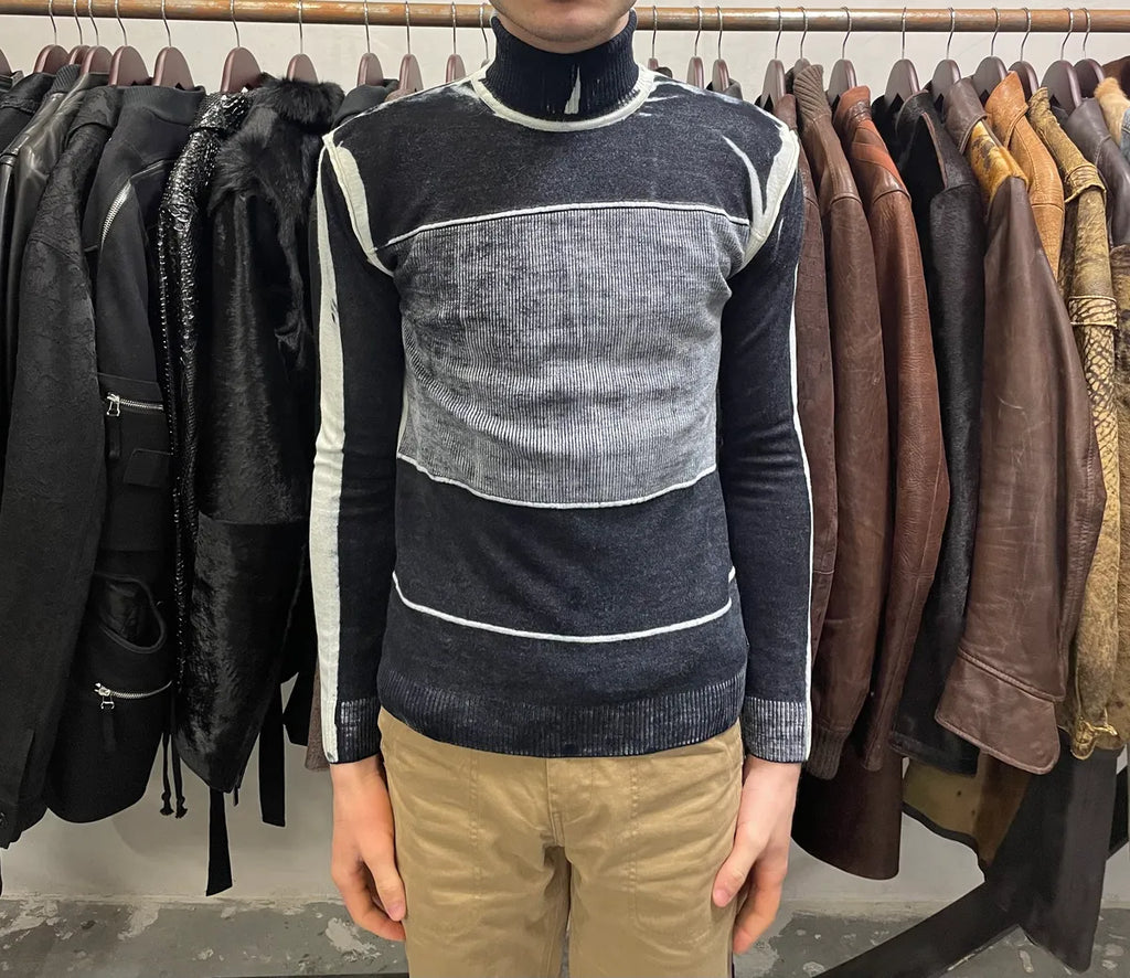 2000s Cavalli Black & White Irregular Effect Turtleneck (S) XvjMNit 1