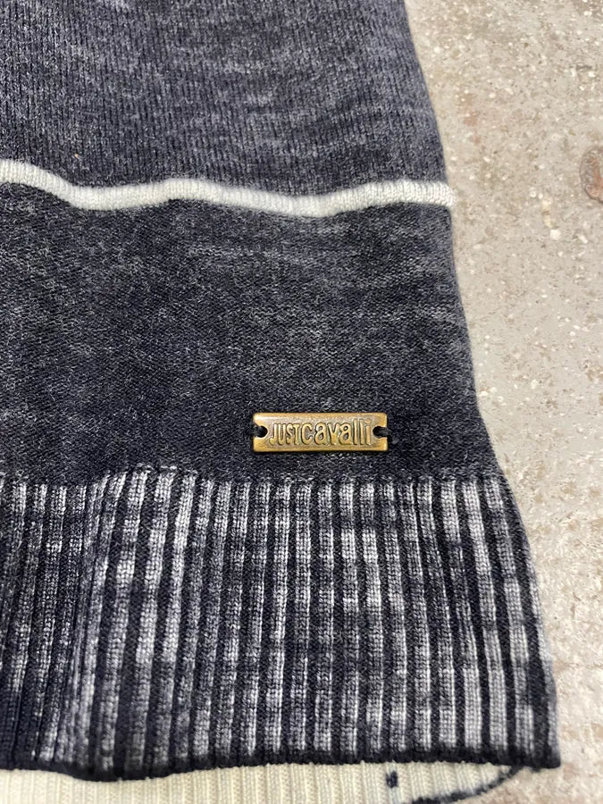 2000s Cavalli Black & White Irregular Effect Turtleneck (S) XvjMNit 9