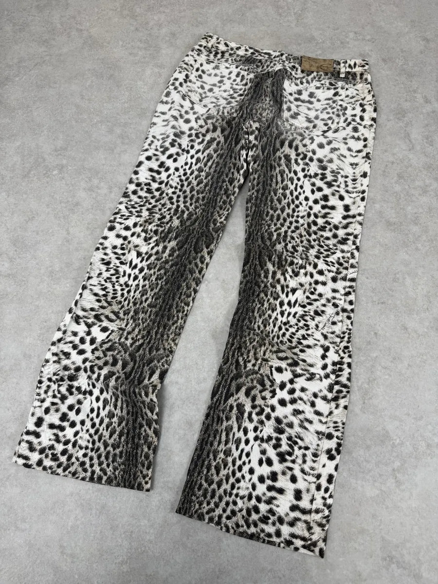 2000s Cavalli Black & White Leopard Pants AGnieBX 5