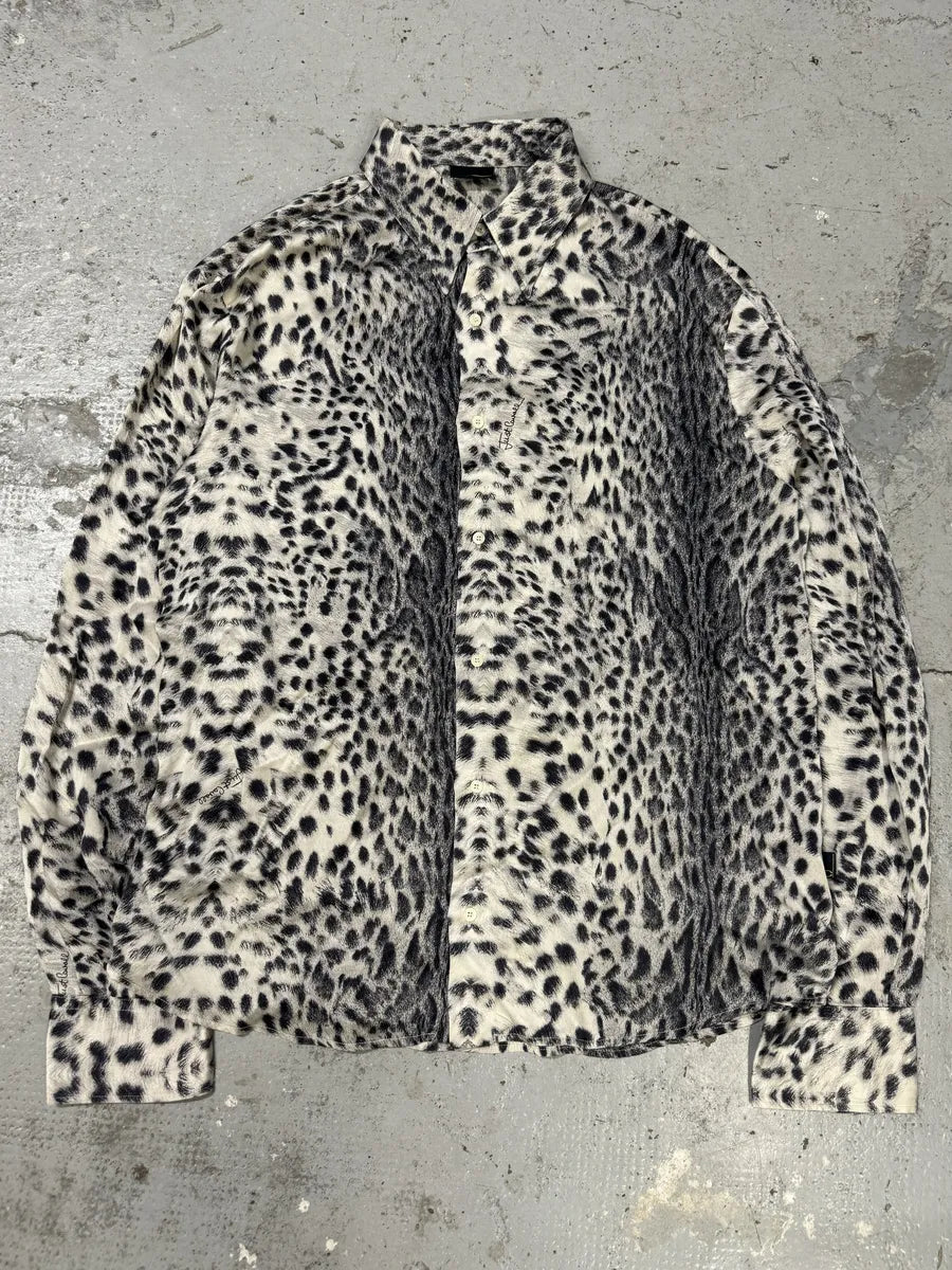 2000s Cavalli Black & White Leopard Print Shirt VEjeOzk 0