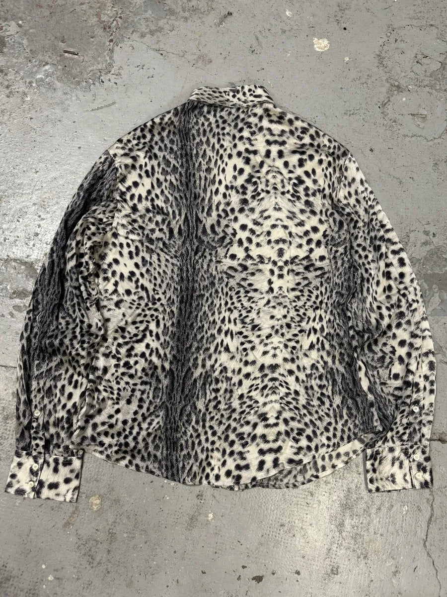 2000s Cavalli Black & White Leopard Print Shirt VEjeOzk 1