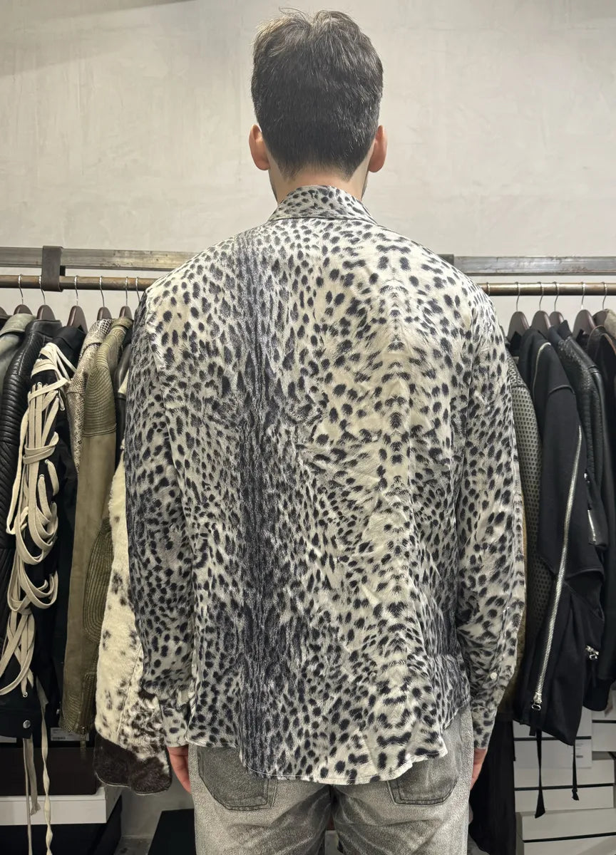 2000s Cavalli Black & White Leopard Print Shirt VEjeOzk 3