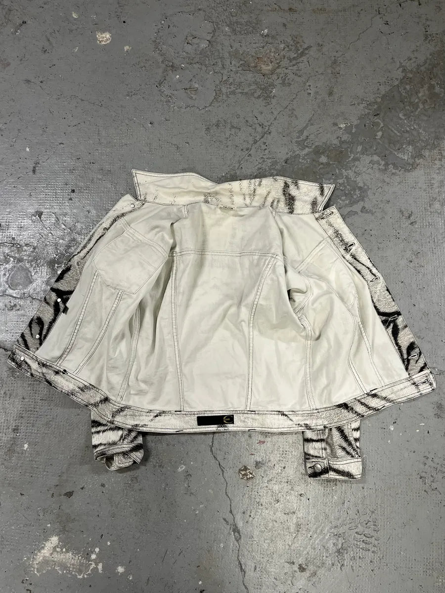 2000s Cavalli Black & White Light Safari Zebra Cropped Jacket (M/L) DManpcS 12
