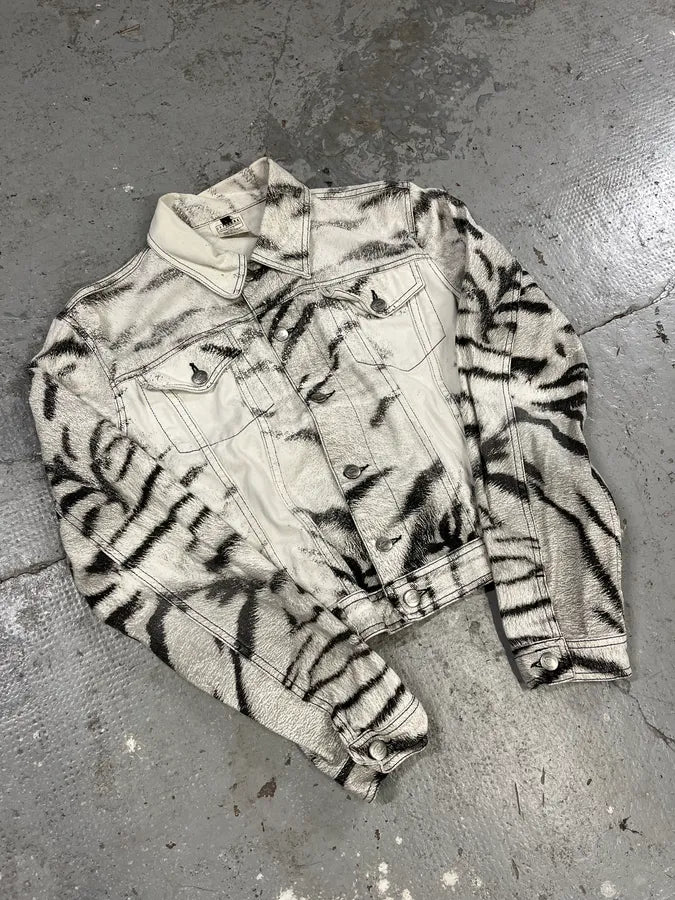 2000s Cavalli Black & White Light Safari Zebra Cropped Jacket (M/L) DManpcS 3