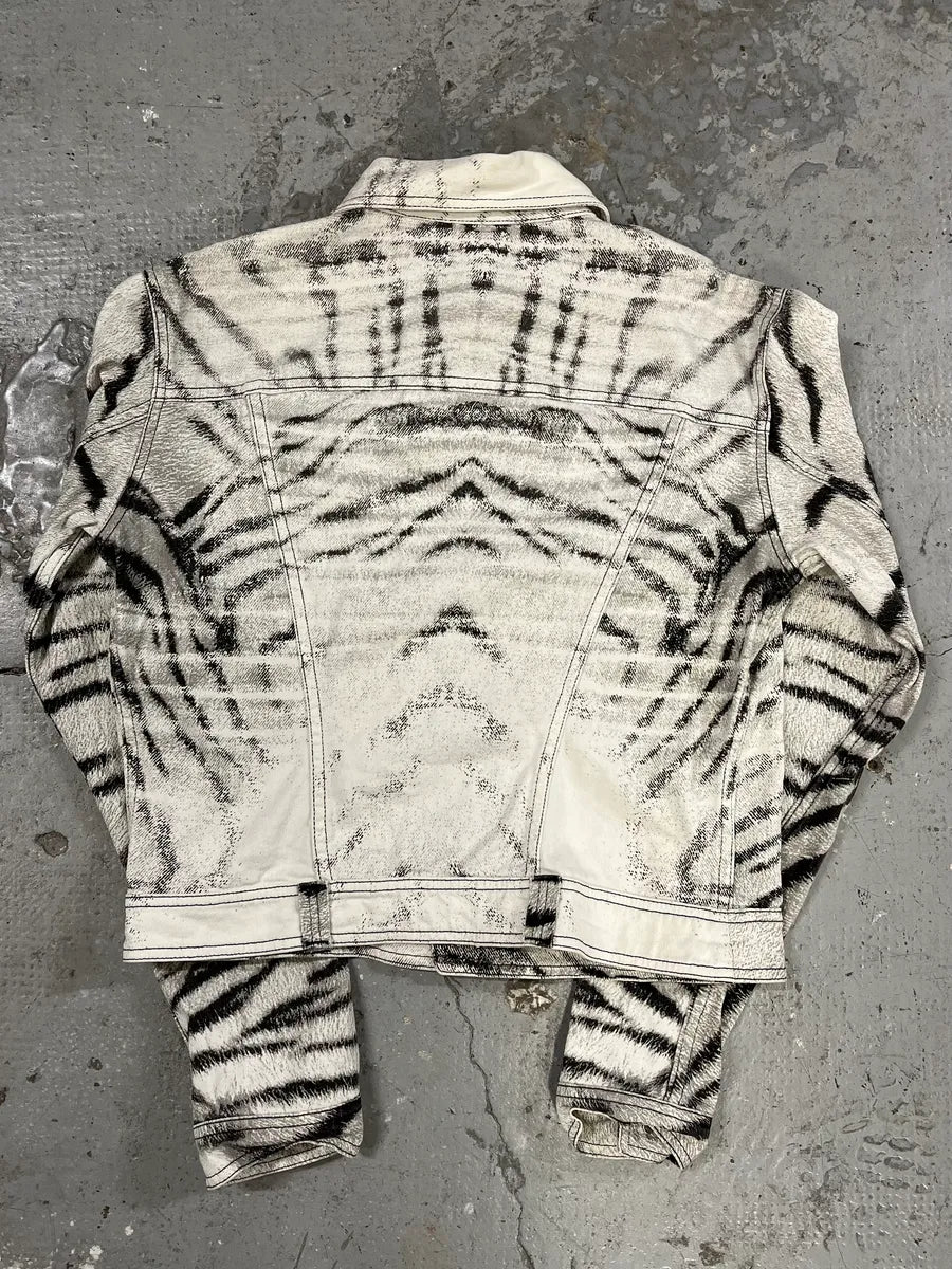 2000s Cavalli Black & White Light Safari Zebra Cropped Jacket (M/L) DManpcS 6