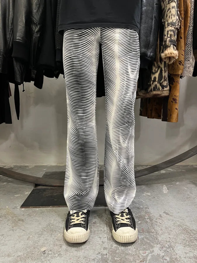 2000s Cavalli Black & White Lines Pants (S) kbzQqxw 0