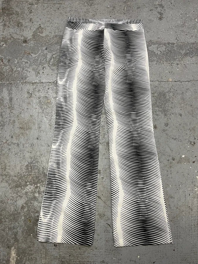 2000s Cavalli Black & White Lines Pants (S) kbzQqxw 1