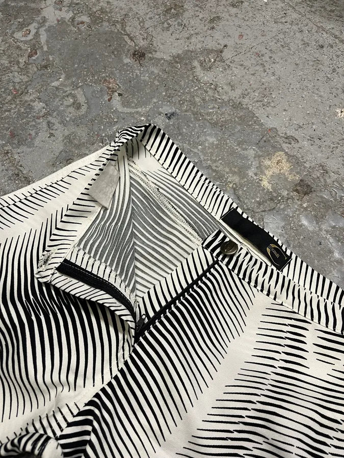 2000s Cavalli Black & White Lines Pants (S) kbzQqxw 10