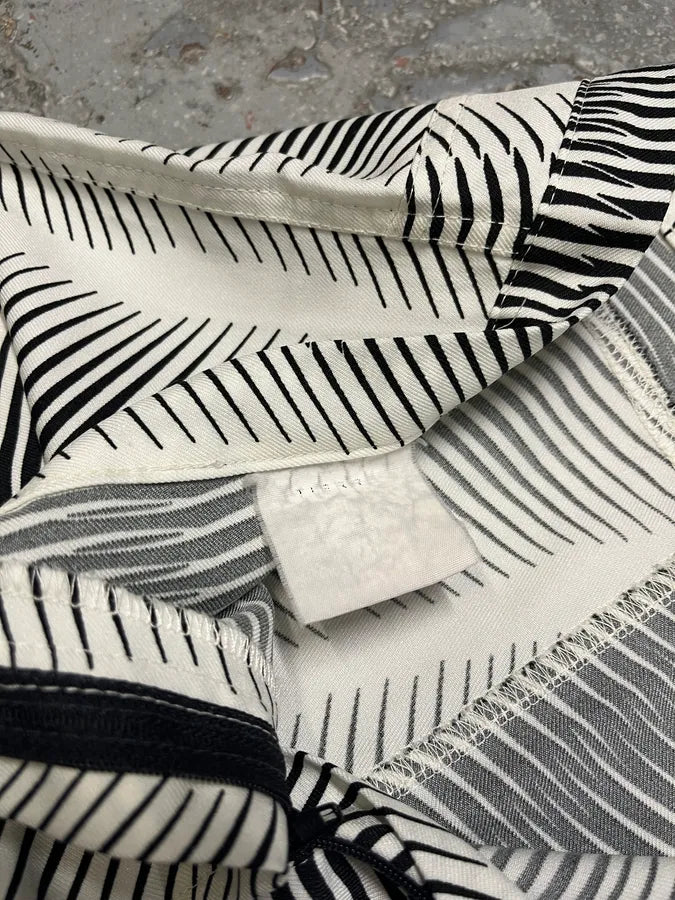 2000s Cavalli Black & White Lines Pants (S) kbzQqxw 11