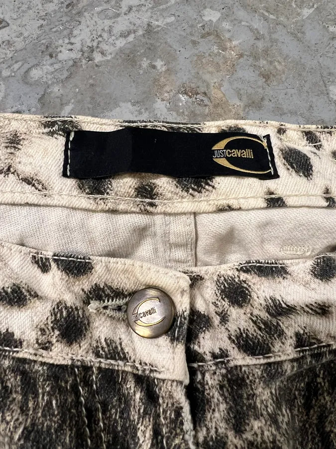 2000s Cavalli Black & White Panther Pants (L) 2