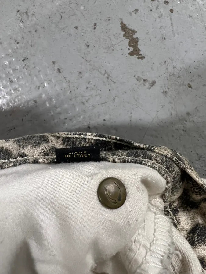 2000s Cavalli Black & White Panther Pants (L) 6