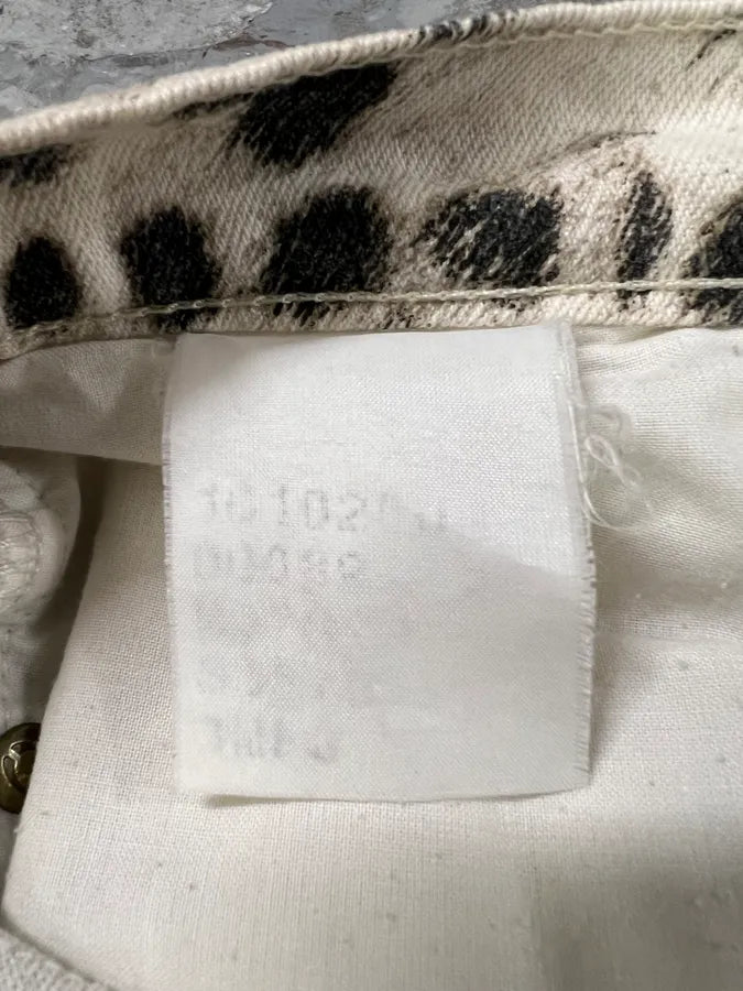 2000s Cavalli Black & White Panther Pants (L) 7