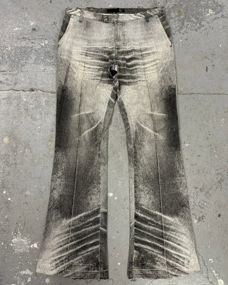 2000s Cavalli Black & White Rebel Obscure Pants YSQsevo 0