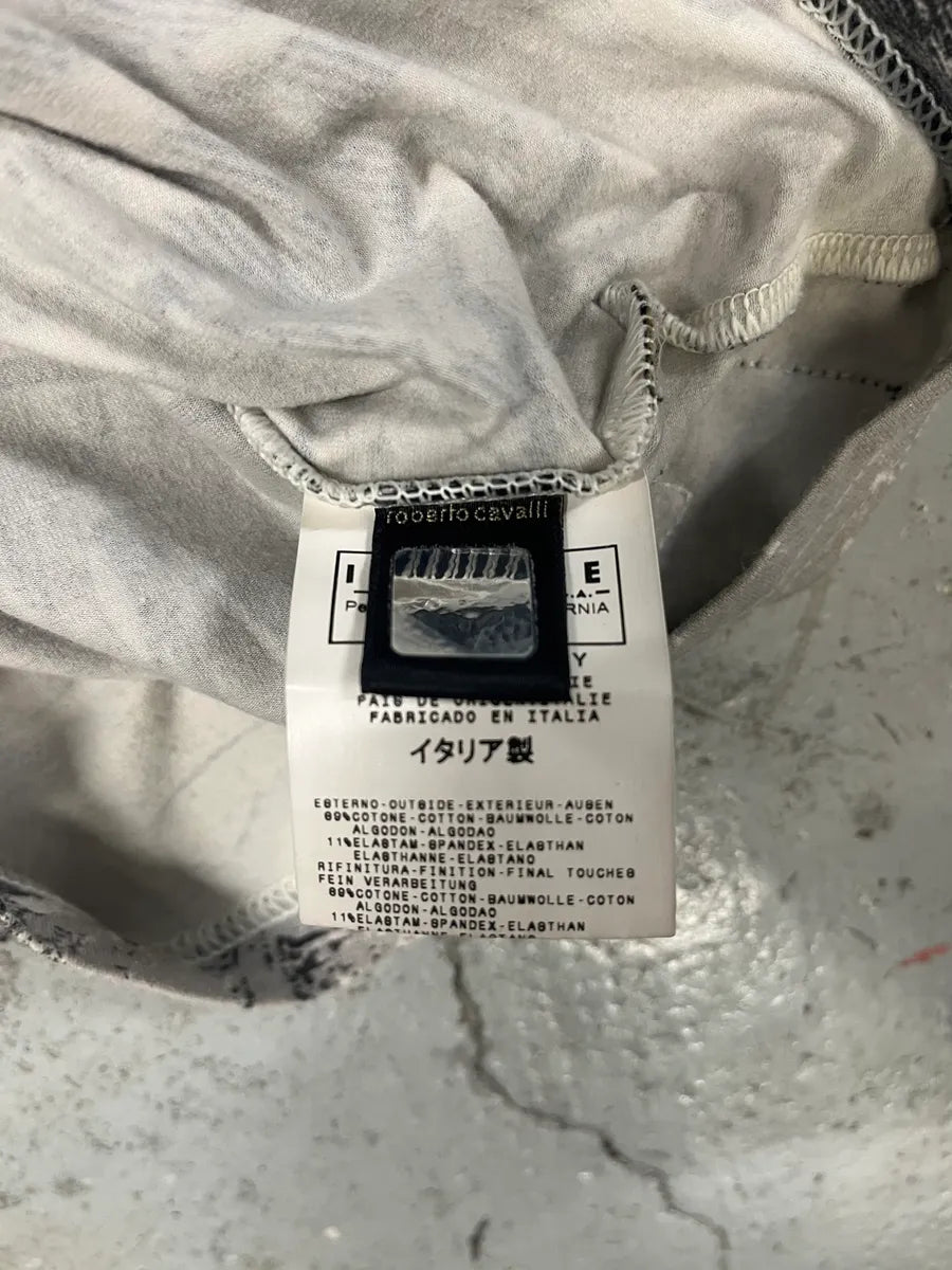 2000s Cavalli Black & White Tagged T-Shirt wLPyEfl 8