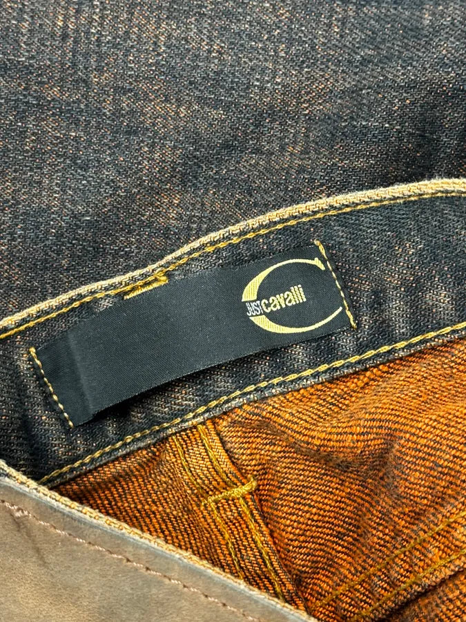 2000s Cavalli Black & Orange Side Navy Jeans CmSlTnl 9