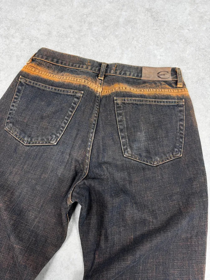 2000s Cavalli Black & Orange Side Navy Jeans CmSlTnl 6