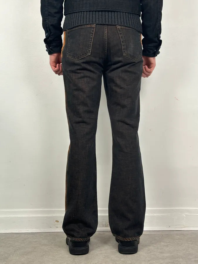 2000s Cavalli Black & Orange Side Navy Jeans CmSlTnl 3