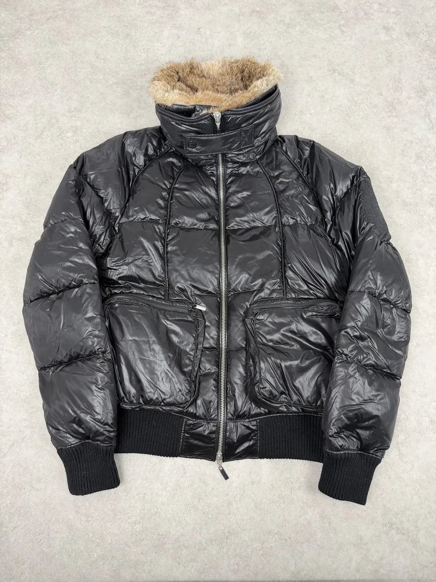 2000s Cavalli Black British Puffer Jacket with Fur Collar vblfBAM 4