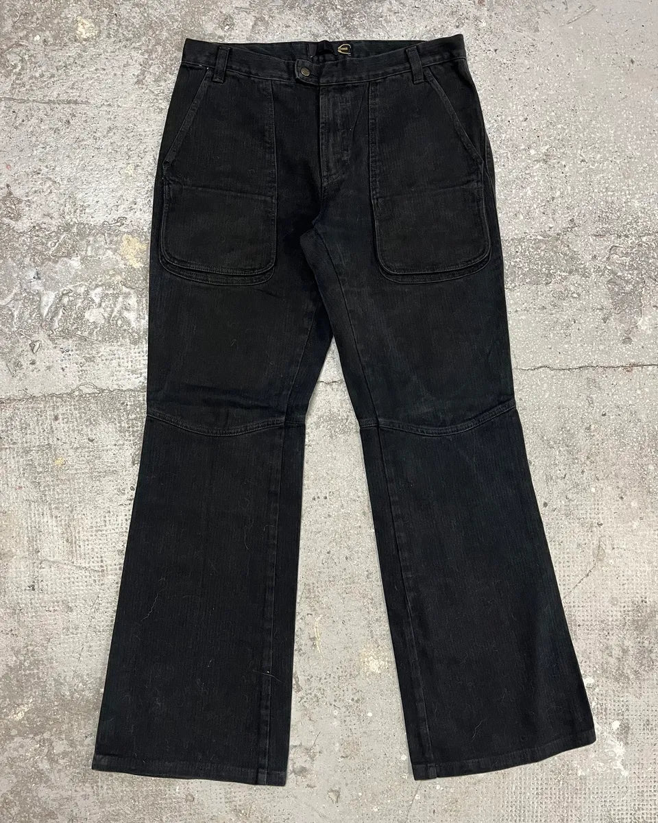 2000s Cavalli Black Cargo Flared Pants (M/L) 0