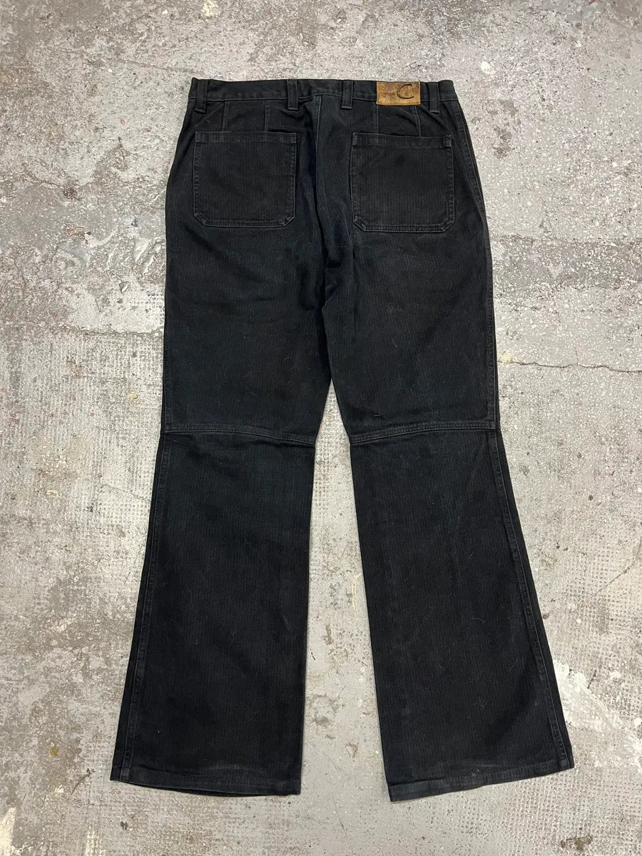 2000s Cavalli Black Cargo Flared Pants (M/L) 2