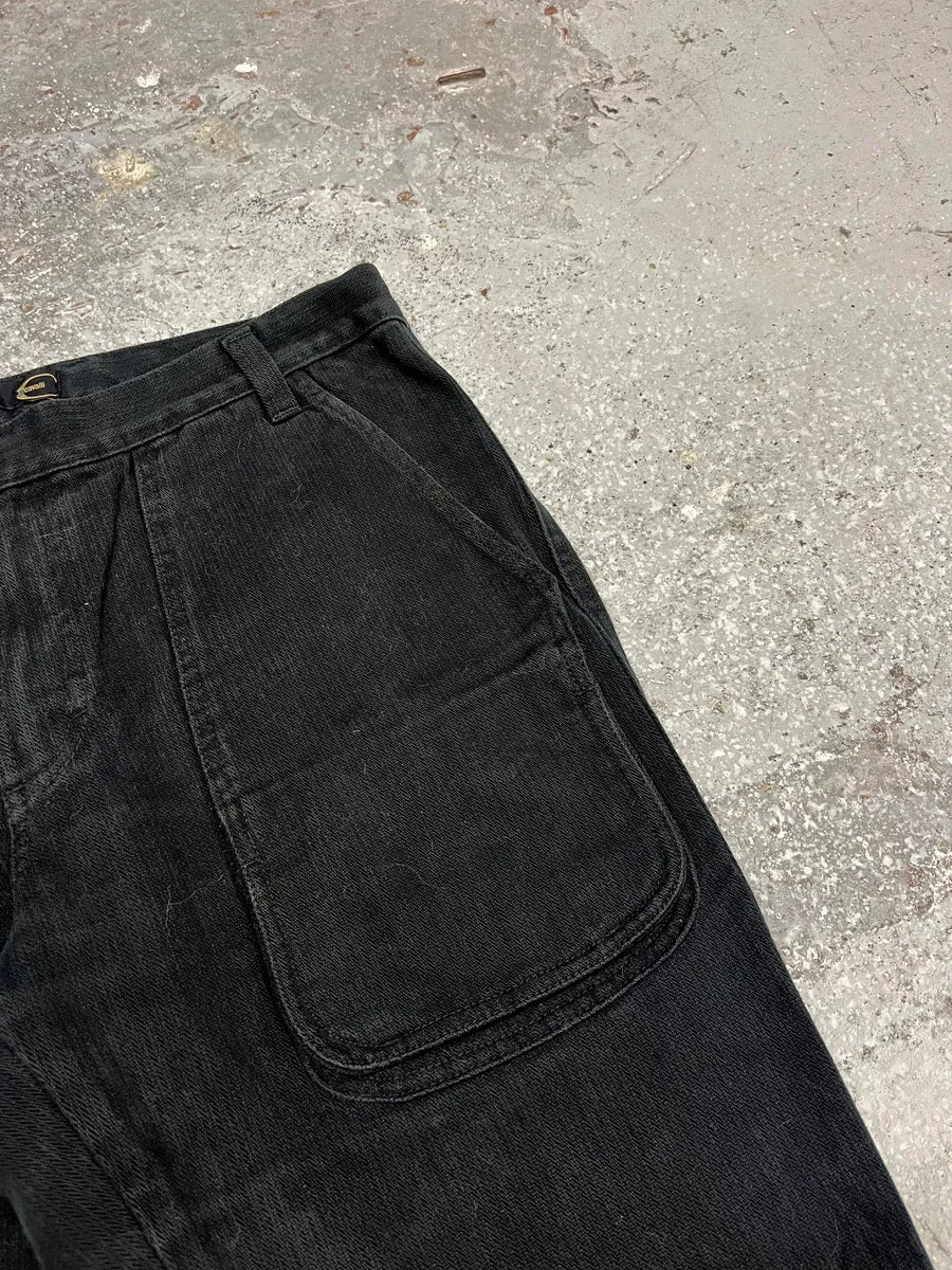 2000s Cavalli Black Cargo Flared Pants (M/L) 3