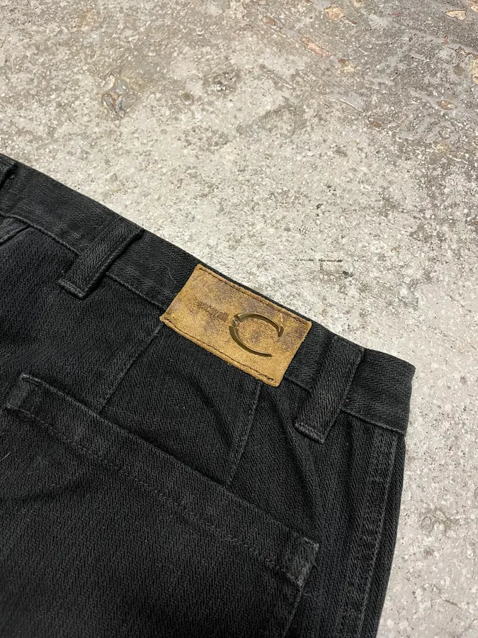 2000s Cavalli Black Cargo Flared Pants (M/L) 5