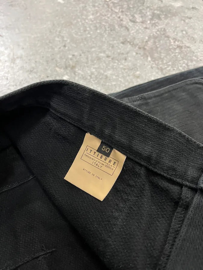 2000s Cavalli Black Cargo Flared Pants (M/L) 6