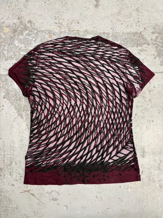 2000s Cavalli Bordeaux & Black Cherub T-Shirt HMSudwE 5