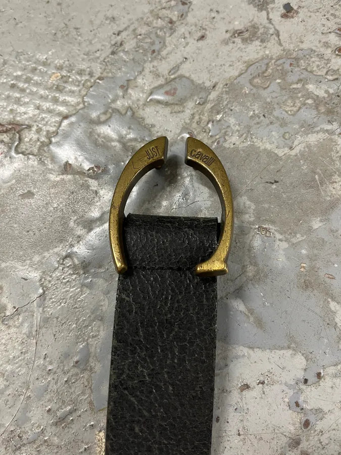 2000s Cavalli Black Cracked Leather Belt GCqVJhe 7