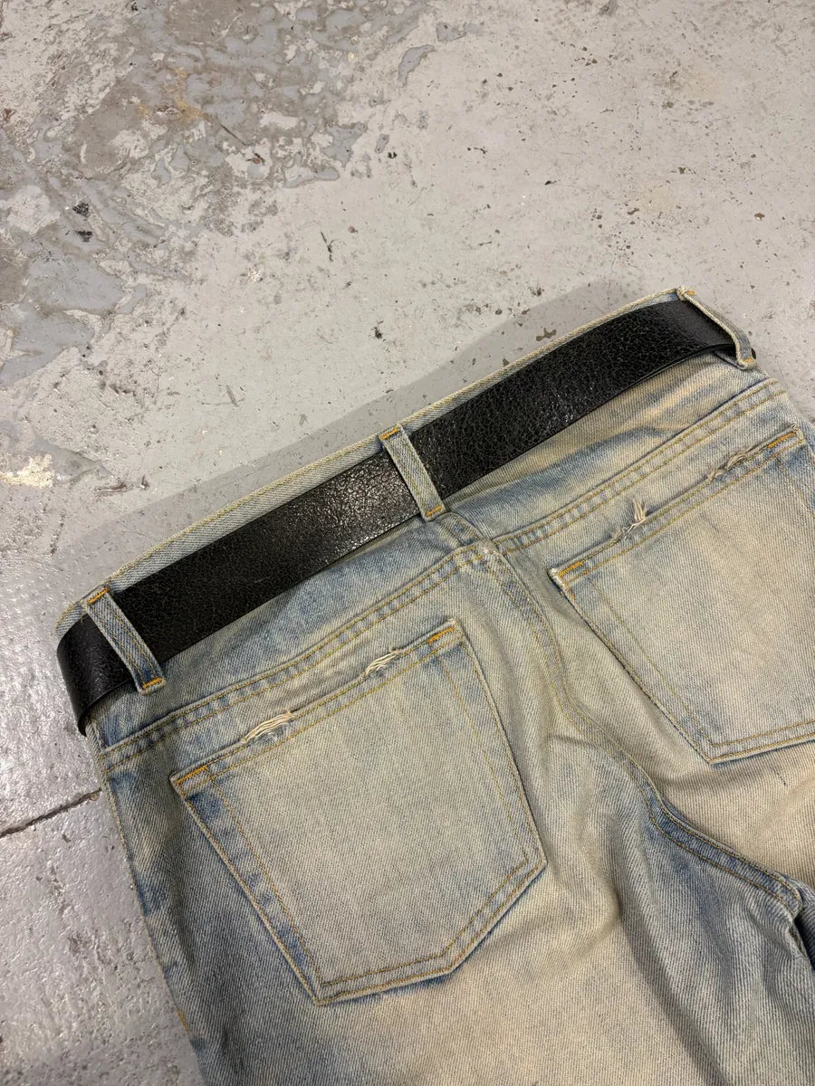 2000s Cavalli Black Cracked Leather Belt JZvFVey 1