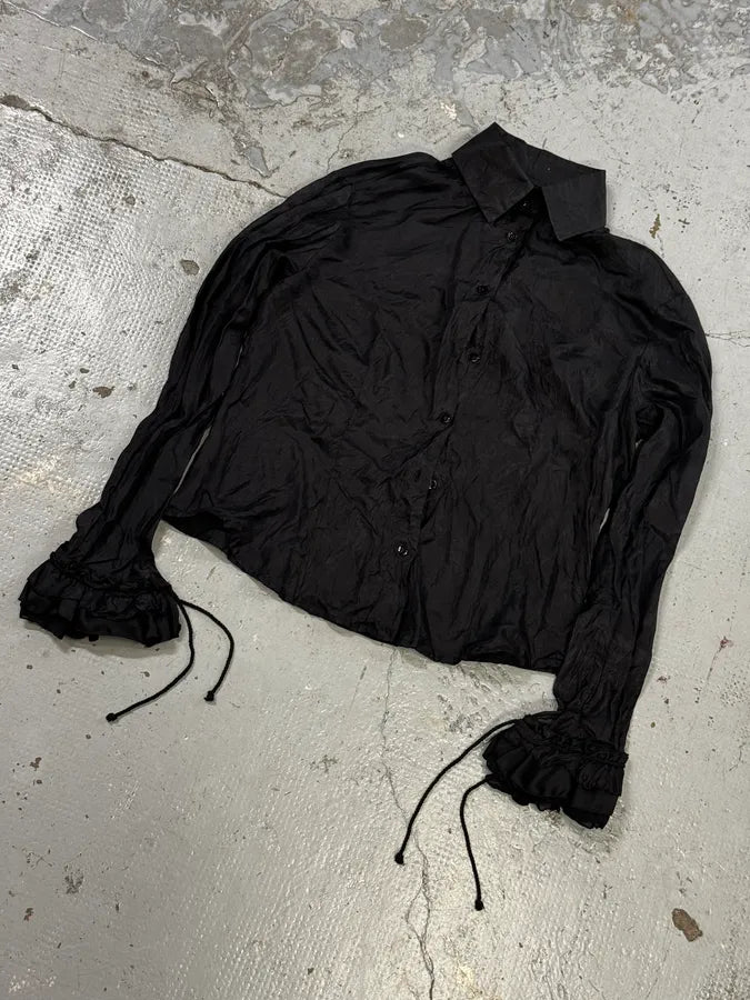 AW2003 Cavalli Black Crinkled Shirt ILWqhxX 4