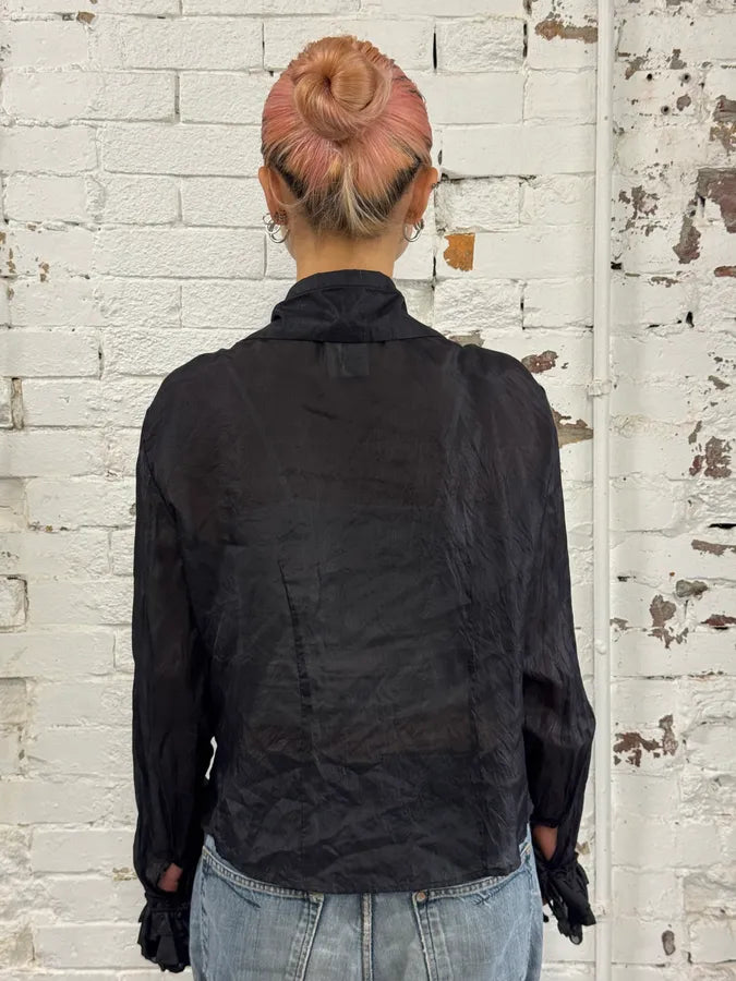 AW2003 Cavalli Black Crinkled Shirt ILWqhxX 1