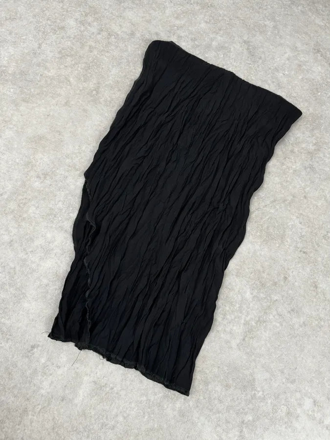 2000s Cavalli Black Crinkled Split Nylon Skirt ZnTnKnP 5