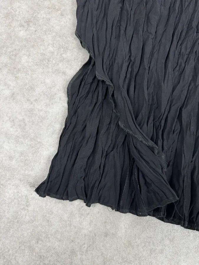 2000s Cavalli Black Crinkled Split Nylon Skirt ZnTnKnP 7