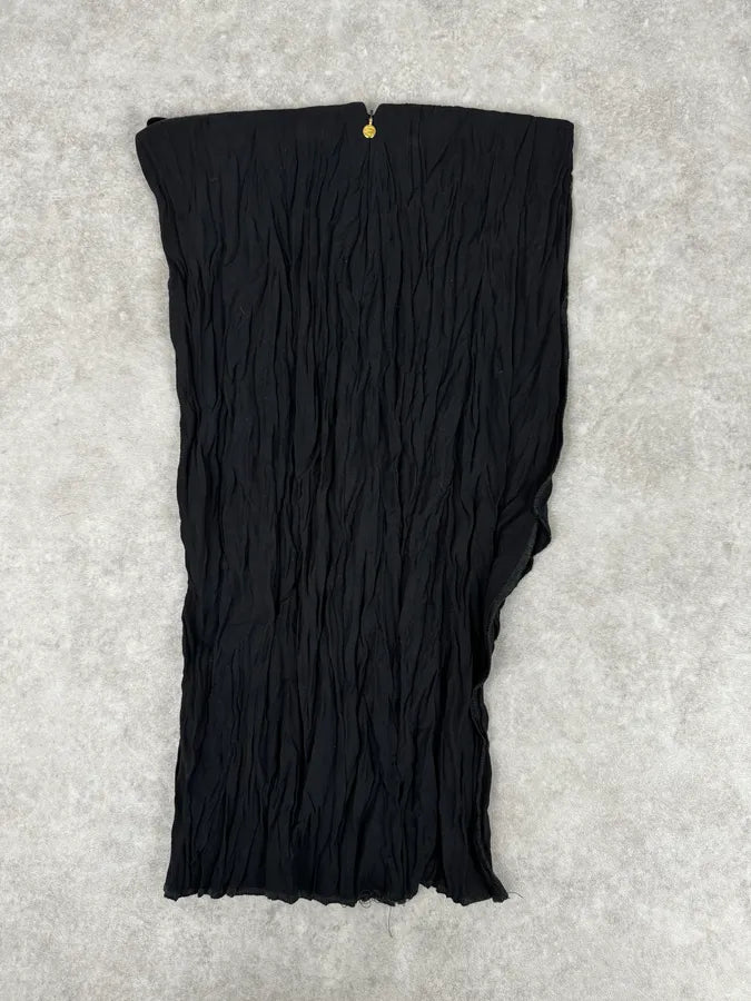 2000s Cavalli Black Crinkled Split Nylon Skirt ZnTnKnP 4