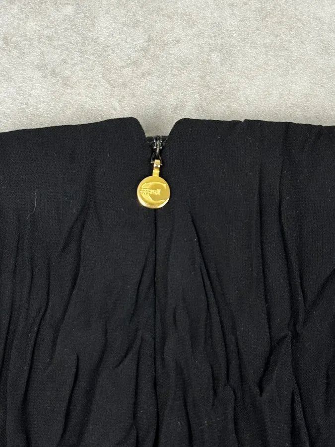 2000s Cavalli Black Crinkled Split Nylon Skirt ZnTnKnP 9