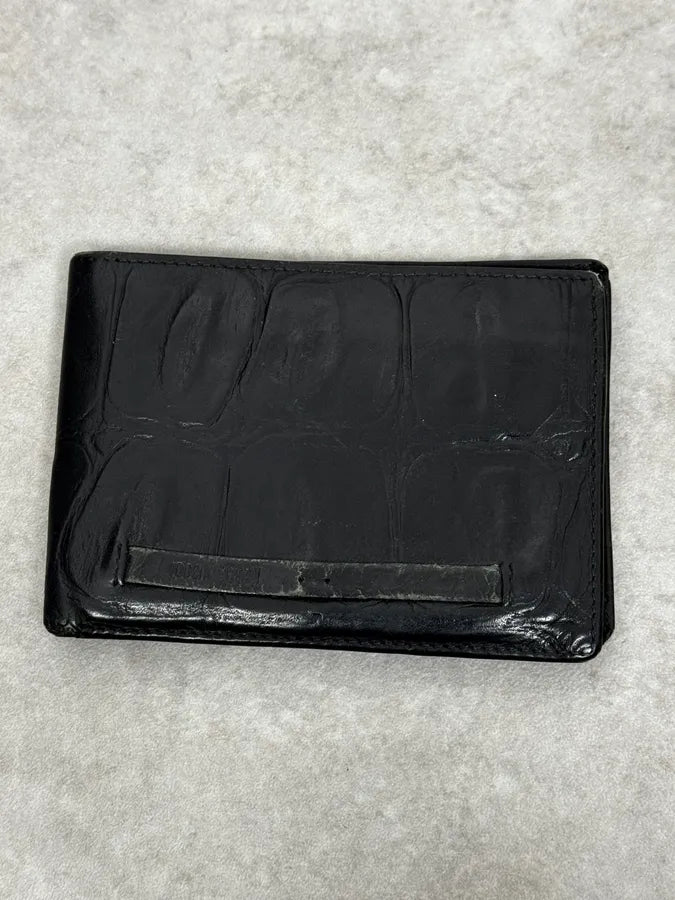 2000s Cavalli Black Crocodile Effect Leather Wallet AKtenxo 1