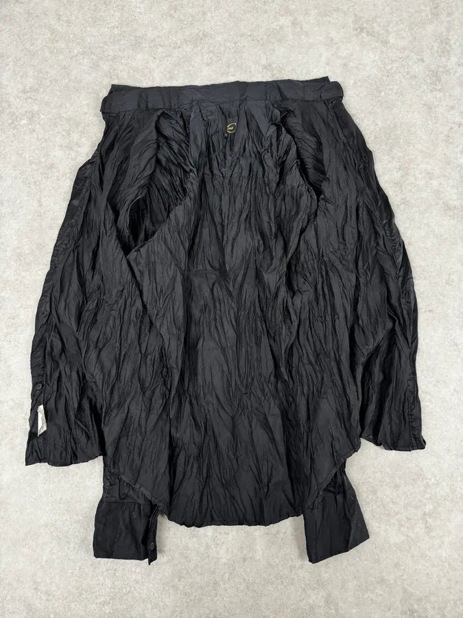 2000s Cavalli Black Crumpled Nylon Shirt jmeYDUp 6