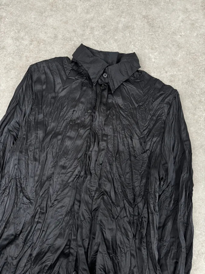 2000s Cavalli Black Crumpled Nylon Shirt jmeYDUp 4