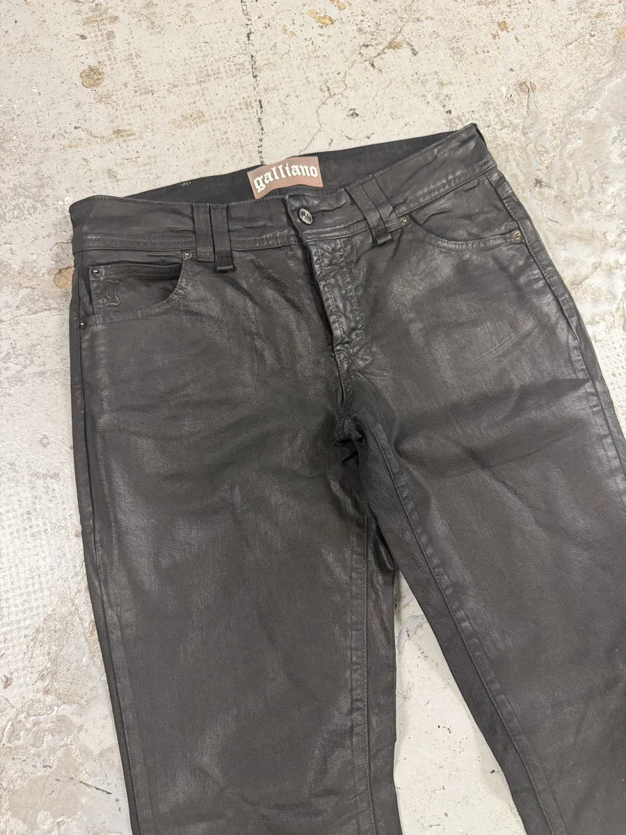 2000s Cavalli Black Eroded Leather Pants riVUmsJ 6
